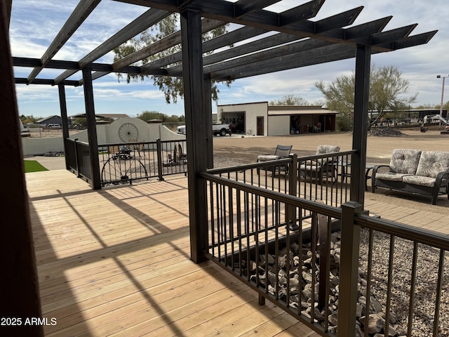 920 N 104th St, Mesa, AZ 85207 - wooden deck featuring a pergola