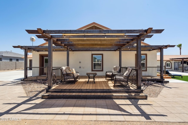 920 N 104th St, Mesa, AZ 85207 - view of patio / terrace featuring a pergola, a deck, and an outdoor living space