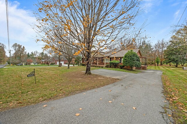 view of road featuring aphalt driveway