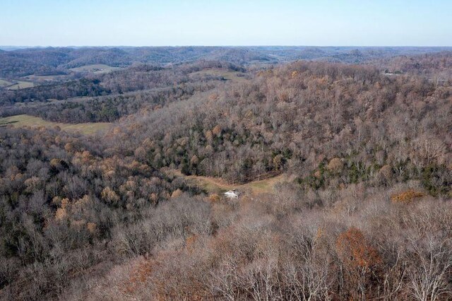 birds eye view of property with a forest view