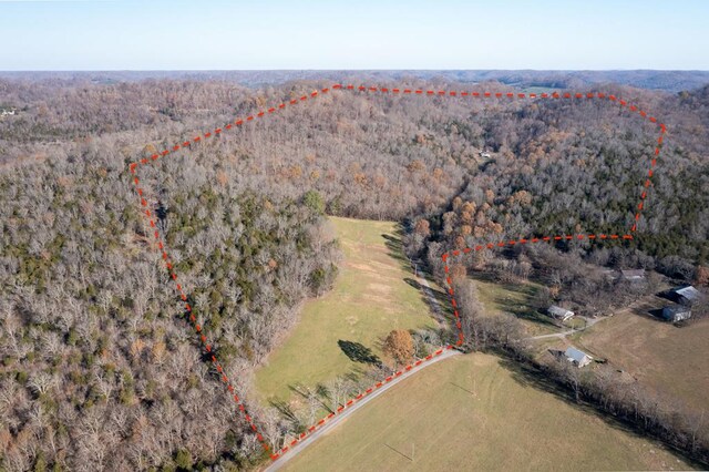 aerial view featuring a rural view