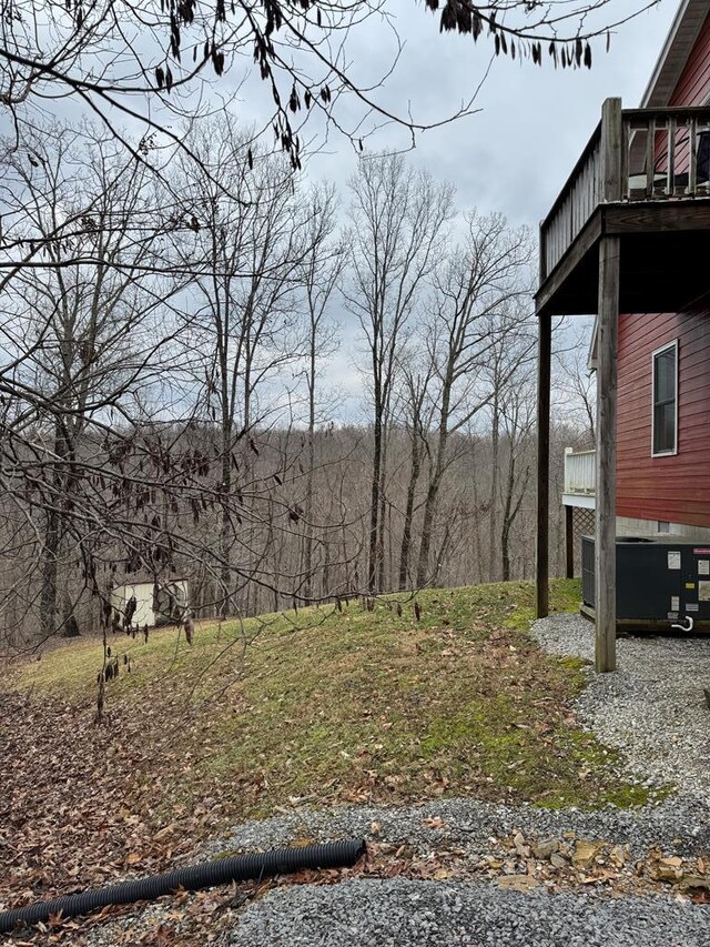 view of yard with central AC unit