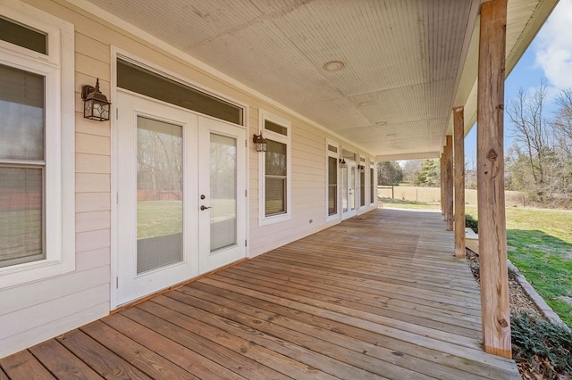 deck featuring french doors