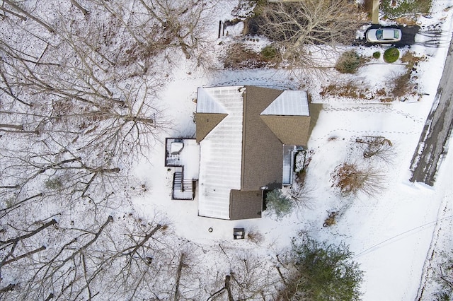 view of snowy aerial view