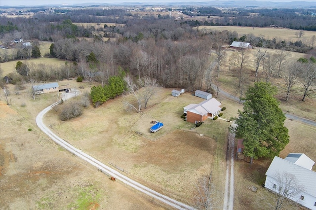 aerial view with a rural view