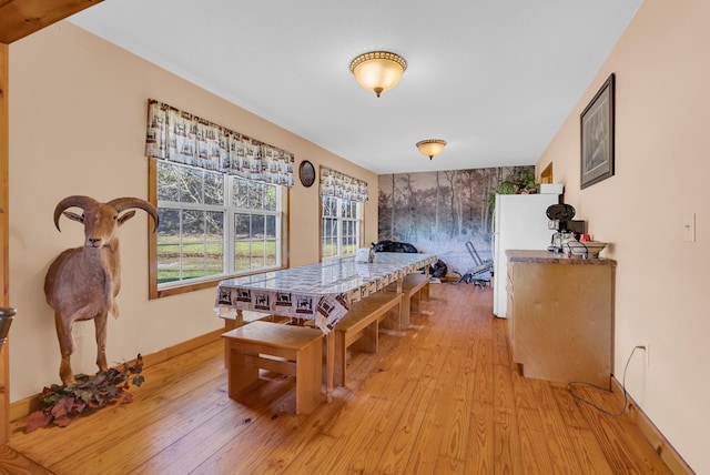 game room featuring light wood-style floors