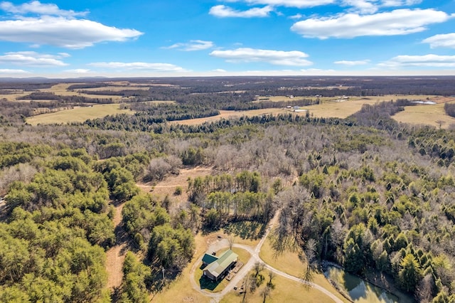 bird's eye view with a forest view