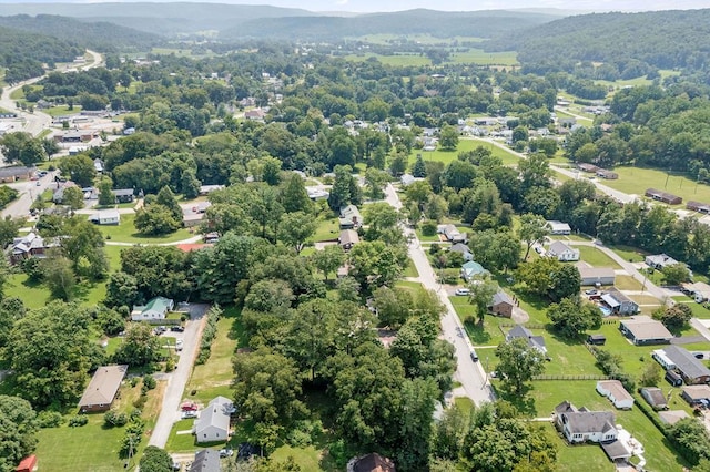 aerial view with a mountain view and a residential view