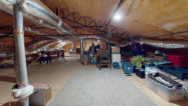 view of unfinished attic