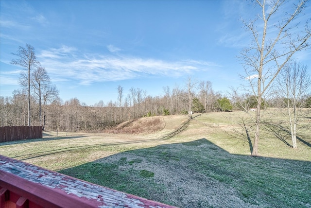 view of yard with fence