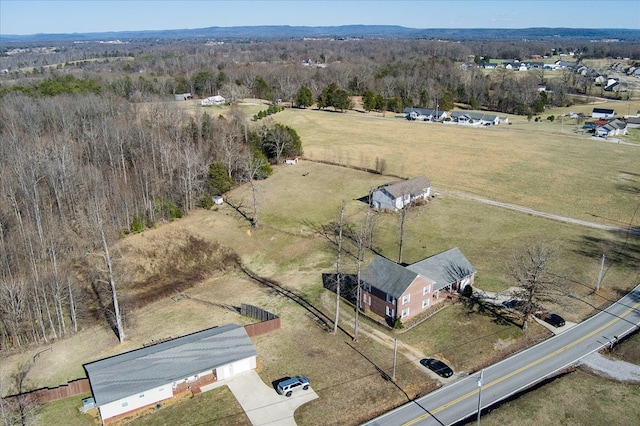 drone / aerial view with a rural view