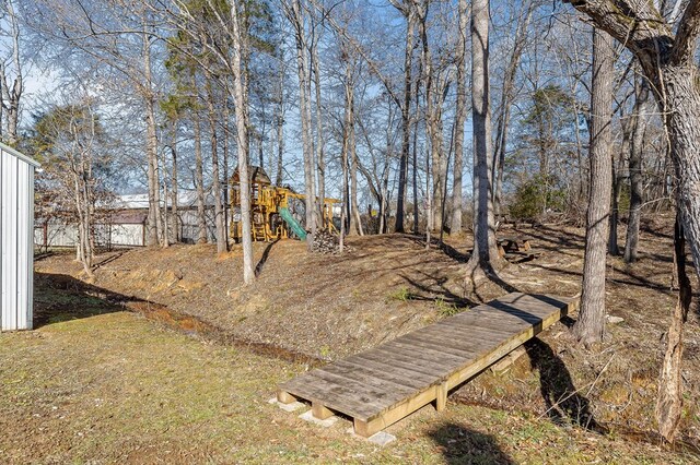 view of yard featuring a playground