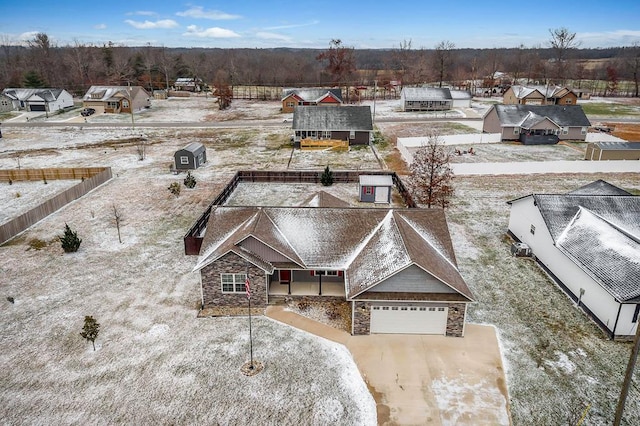 bird's eye view with a residential view