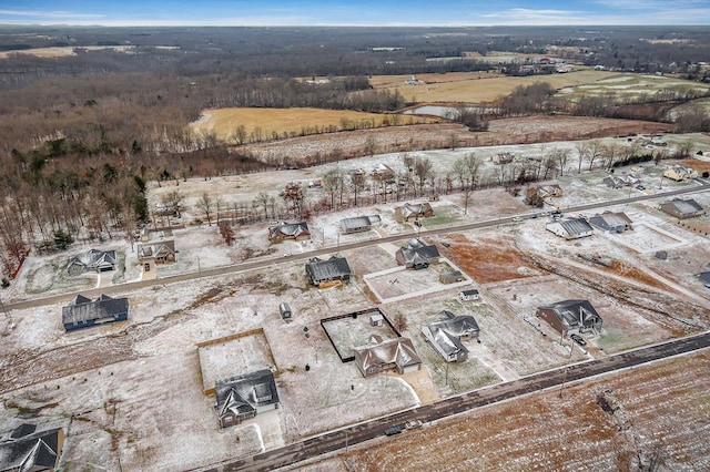 bird's eye view with a rural view