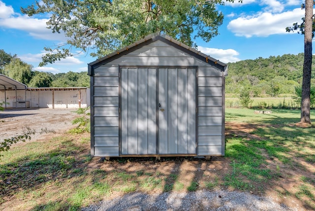 view of shed