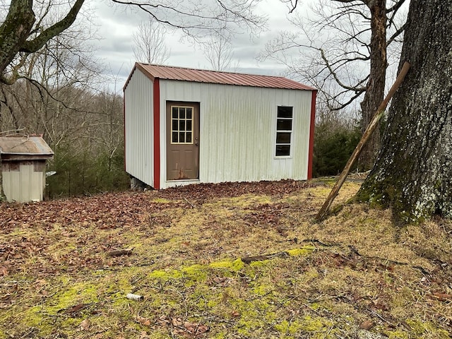 view of shed