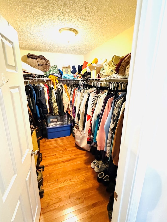 spacious closet featuring wood finished floors