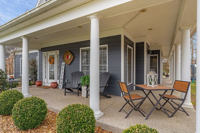 view of patio with a porch