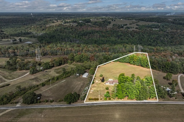 drone / aerial view with a forest view