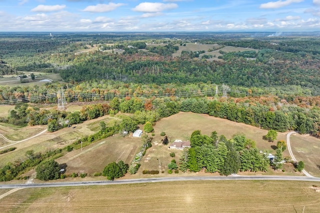 drone / aerial view featuring a rural view