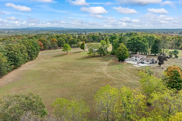 drone / aerial view with a forest view