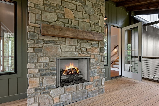 1036 Hidden River Rd, Rock Island, TN 38581 - detailed view of wood finished floors and a fireplace