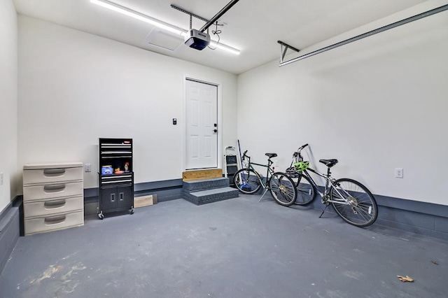 garage featuring a garage door opener