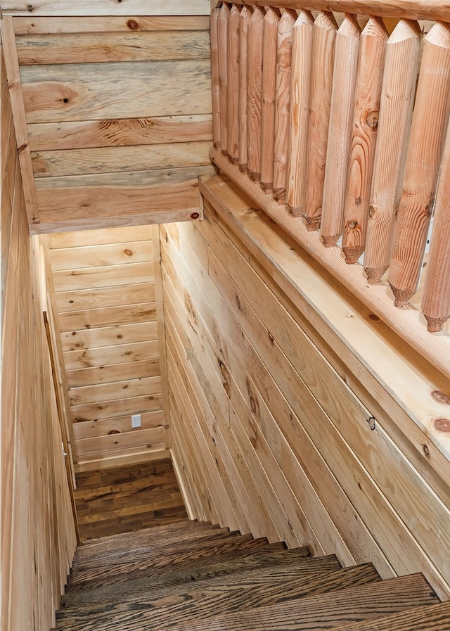 106 Raccoon Ln, Jamestown, TN 38556 - stairway featuring wooden walls