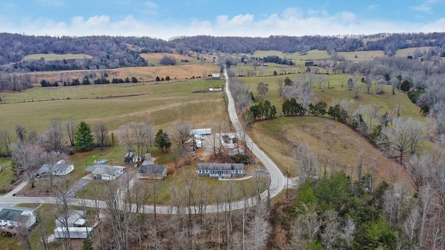 bird's eye view with a rural view