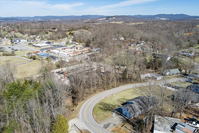 aerial view featuring a mountain view