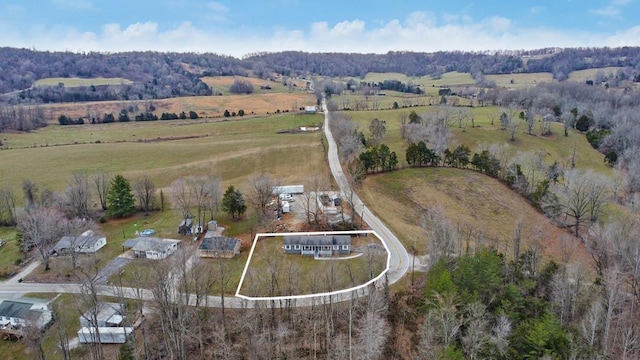 bird's eye view featuring a rural view