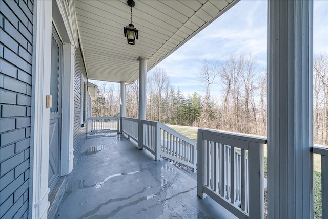 balcony featuring a porch