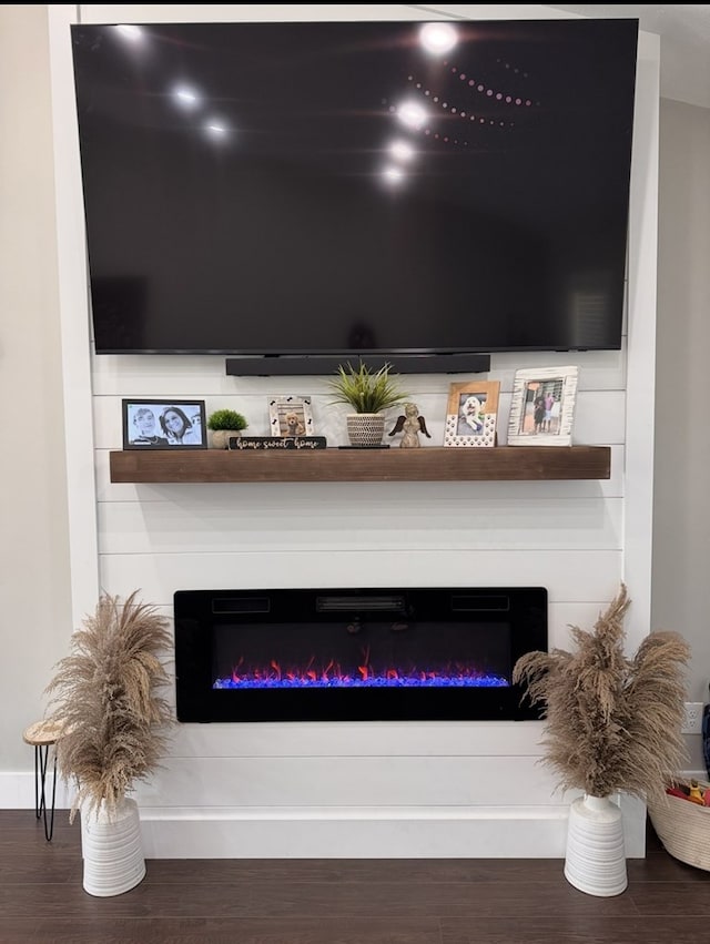 8501 Faix Rd, Byrdstown, TN 38549 - detailed view of a glass covered fireplace and wood finished floors