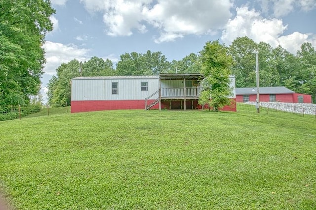 5088 Baptist Ridge Rd, Hilham, TN 38568 - rear view of house with stairs