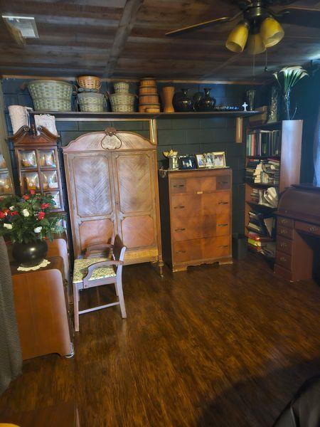5088 Baptist Ridge Rd, Hilham, TN 38568 - sitting room with wooden ceiling, wood finished floors, and a ceiling fan