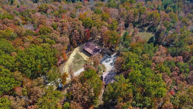 bird's eye view with a forest view