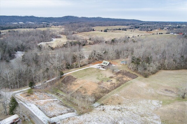 drone / aerial view with a rural view