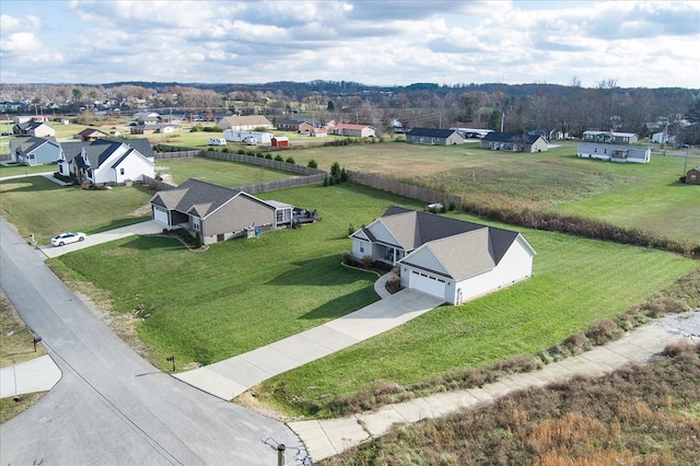 bird's eye view with a residential view