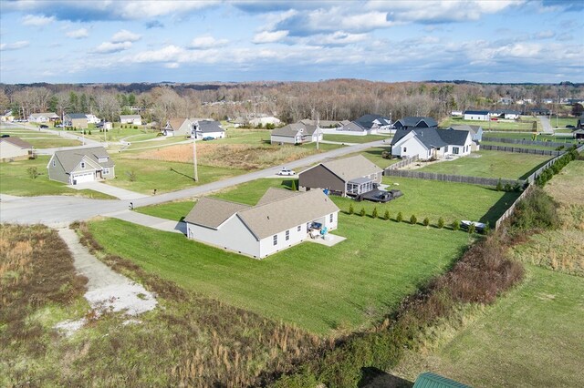 drone / aerial view with a residential view