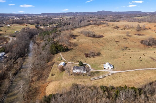 aerial view with a rural view