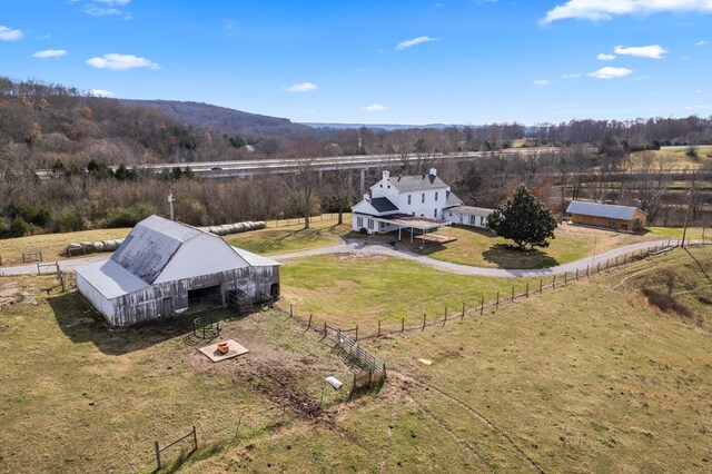 bird's eye view with a rural view