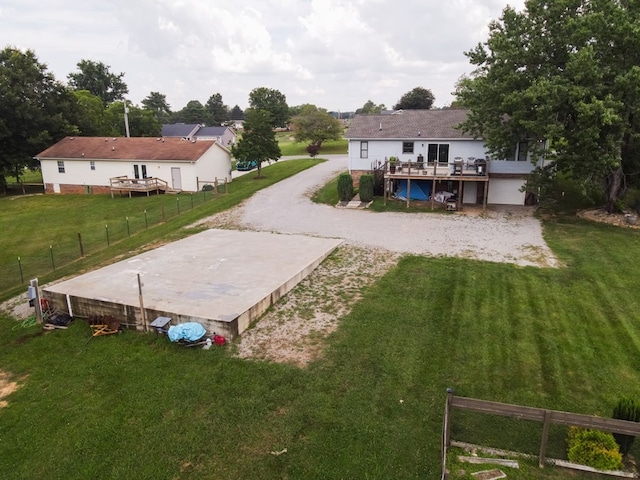 5414 Doubleview Cir, Baxter, TN 38544 - view of yard with a deck and gravel driveway