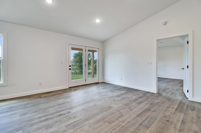 819 Hack Beaty Rd, Grimsley, TN 38565 - empty room with lofted ceiling, wood finished floors, and recessed lighting