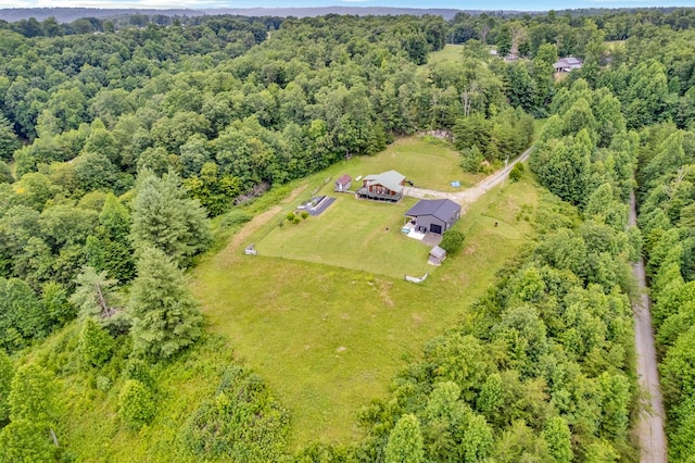349 Treva Ln, Monterey, TN 38574 - aerial view of property and surrounding area with a heavily wooded area