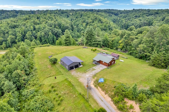 349 Treva Ln, Monterey, TN 38574 - aerial view of property and surrounding area with a heavily wooded area