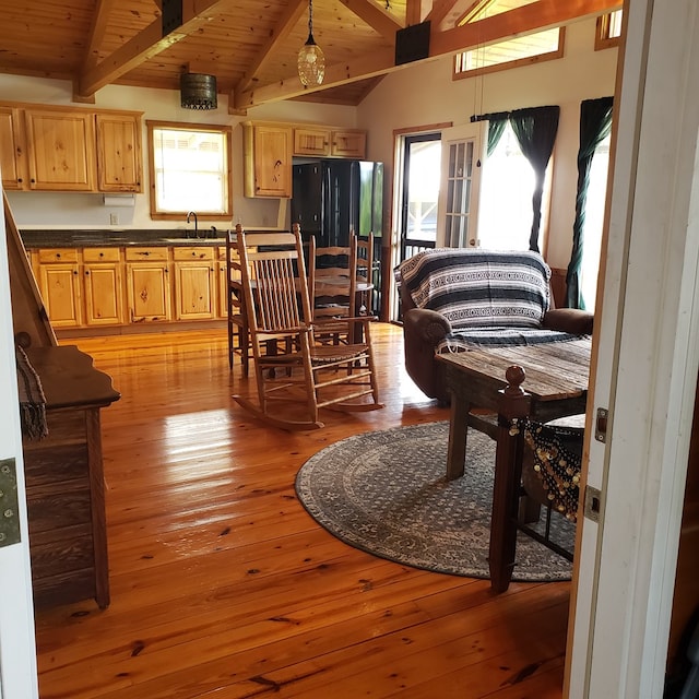 349 Treva Ln, Monterey, TN 38574 - dining area with wood ceiling and light wood finished floors