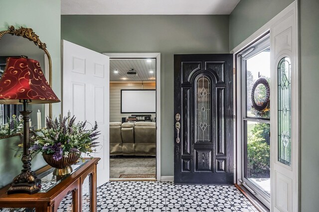 foyer with light floors