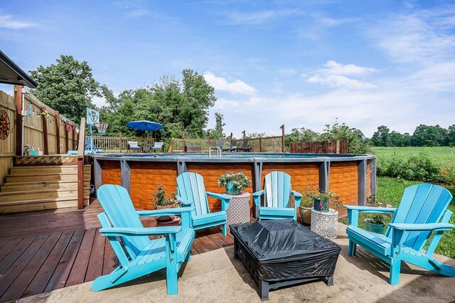 wooden terrace with fence