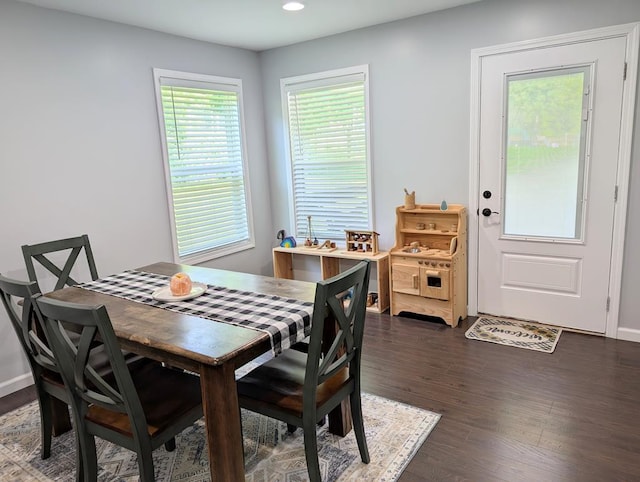 3569 Dry Mill Creek Rd, Hilham, TN 38568 - dining space featuring recessed lighting and dark wood-style floors