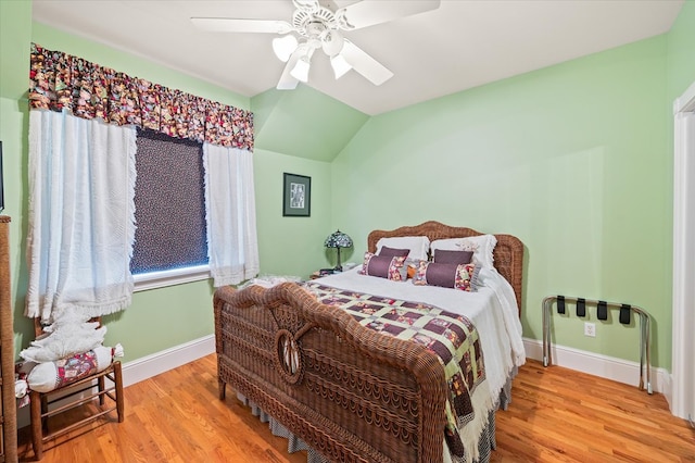 292 Mclerran Cemetery Rd, Moss, TN 38575 - bedroom with wood finished floors, vaulted ceiling, and ceiling fan